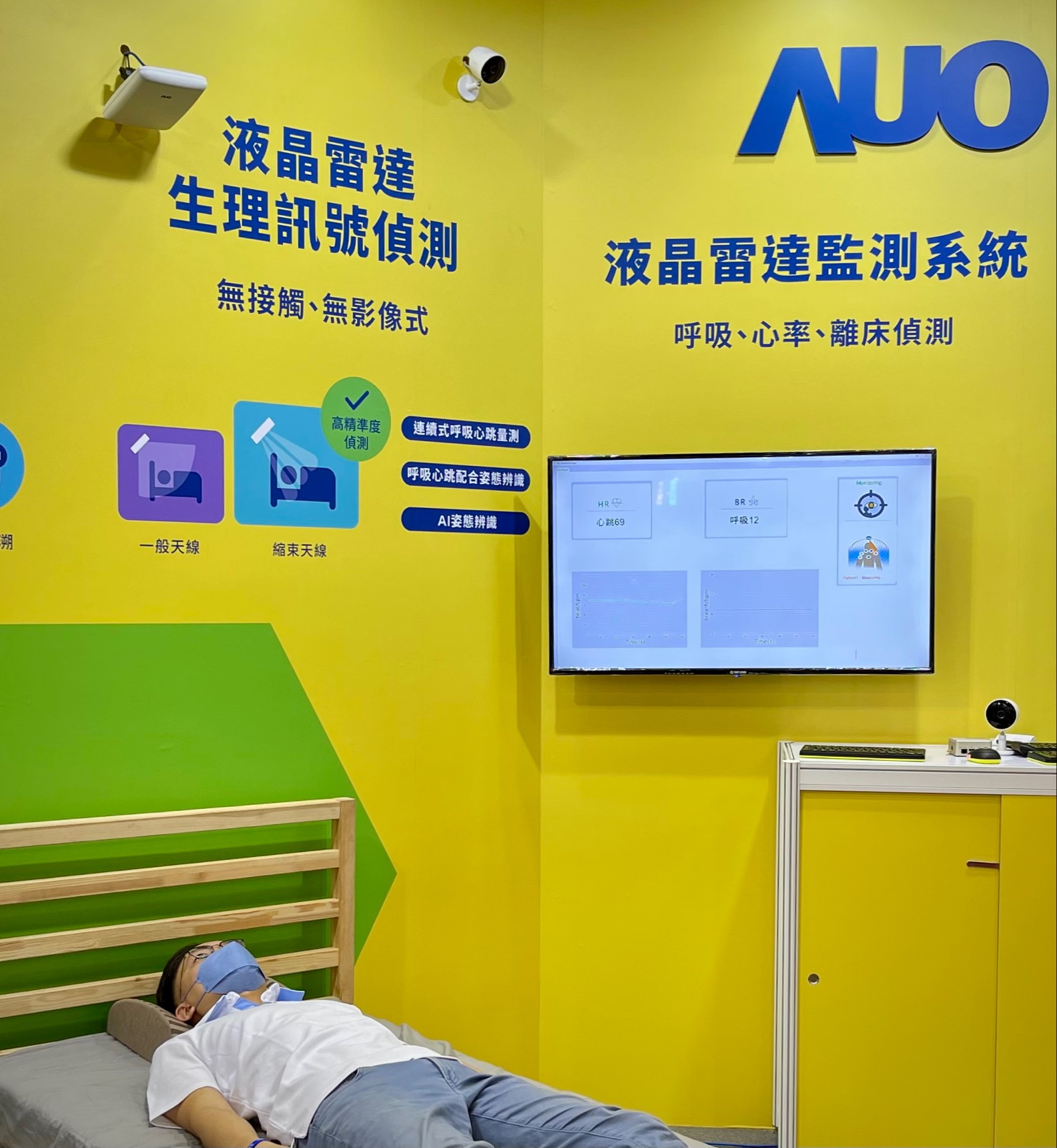 世界杯下单平台网站官网颐康「无接触生理监测雷达」，免除传统线路与贴片束缚，精准侦测呼吸、心跳等重要生理讯号