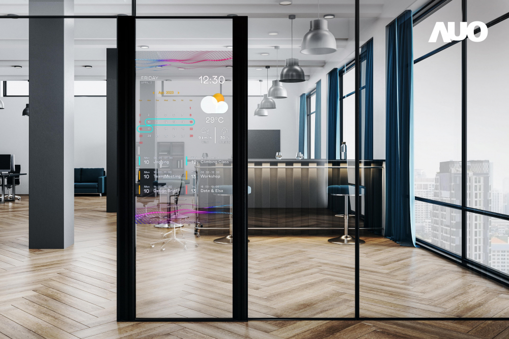 60吋Micro LED透明窗屏显示器，可依需求调整并延伸应用于不同场域，包括汽车侧窗或家庭玄关、智慧橱窗、商业展示等面向，提供丰富的信息娱乐内容