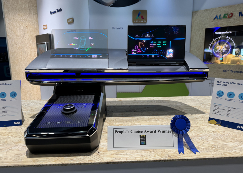 世界杯下单平台网站官网车用Micro LED Display HMI解决方案获&rdquo;最佳车用显示奖&rdquo;，以用户为中心开发，针对前座驾驶与乘客设计兼具娱乐与安全的高画质屏幕，包含车舱前座的Micro LED透明屏幕及全球首款内建镜头的智慧Micro LED显示器